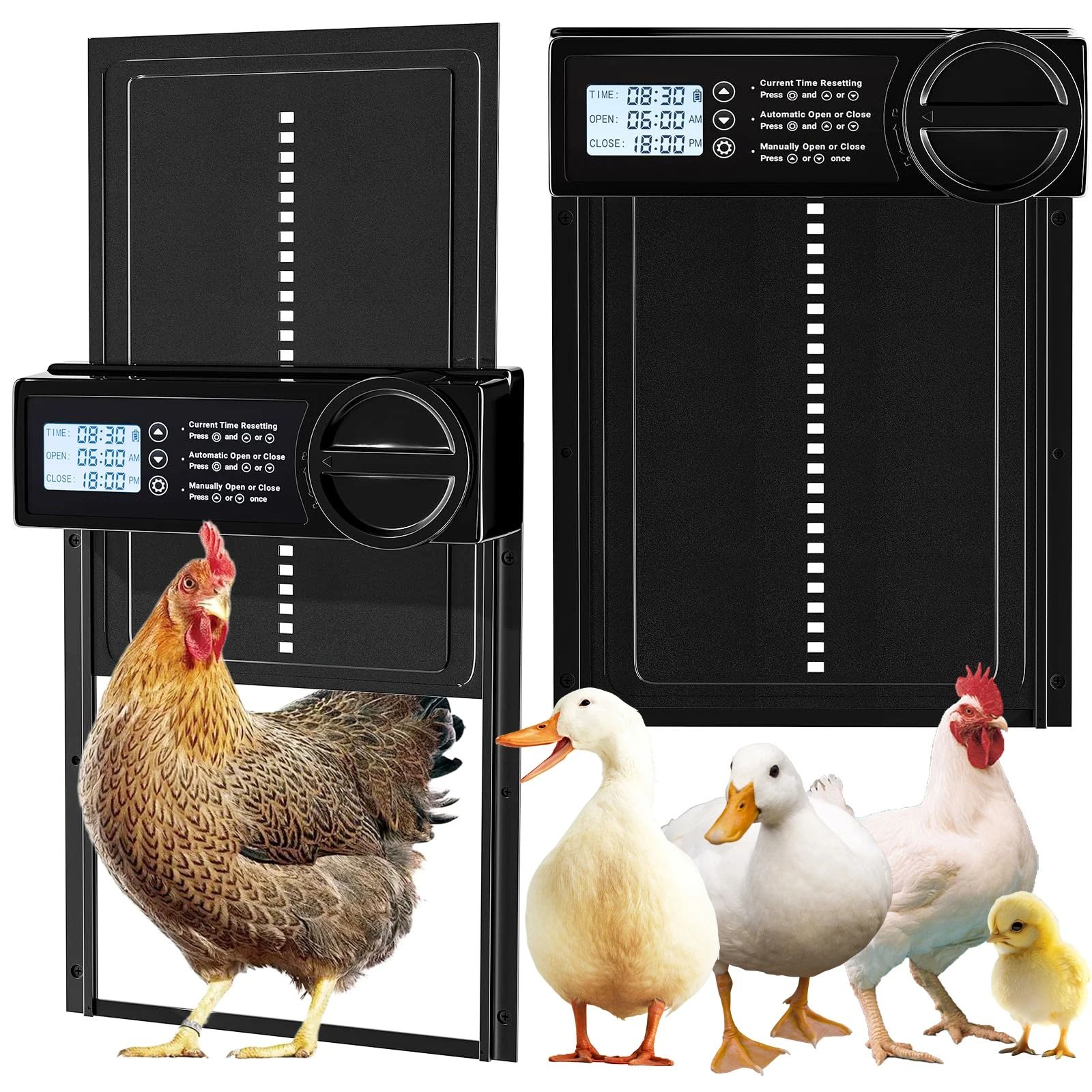 Automatic Chicken Coop Door with Timer and LED Screen