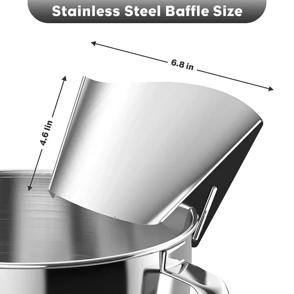 Lifesparking Stainless Steel KitchenAid Pour Shield - Universal Mixer Splash Guard with Pour Spout