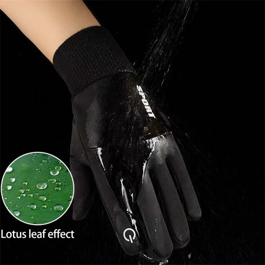Black Winter Warm Full-Finger Touch Screen Gloves
