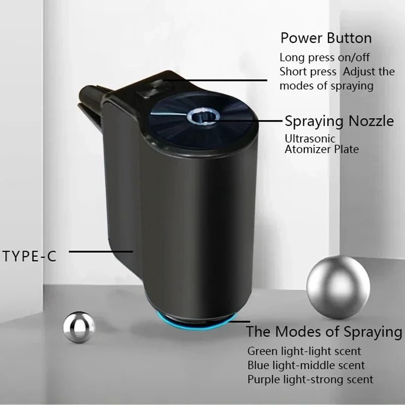 Car Air Freshener Electric Auto Aroma Diffuser with Essential Oils