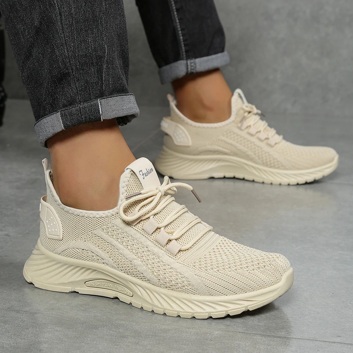 Fall KnitStride Womens Casual Sneakers - Breathable Everyday Walking Shoes