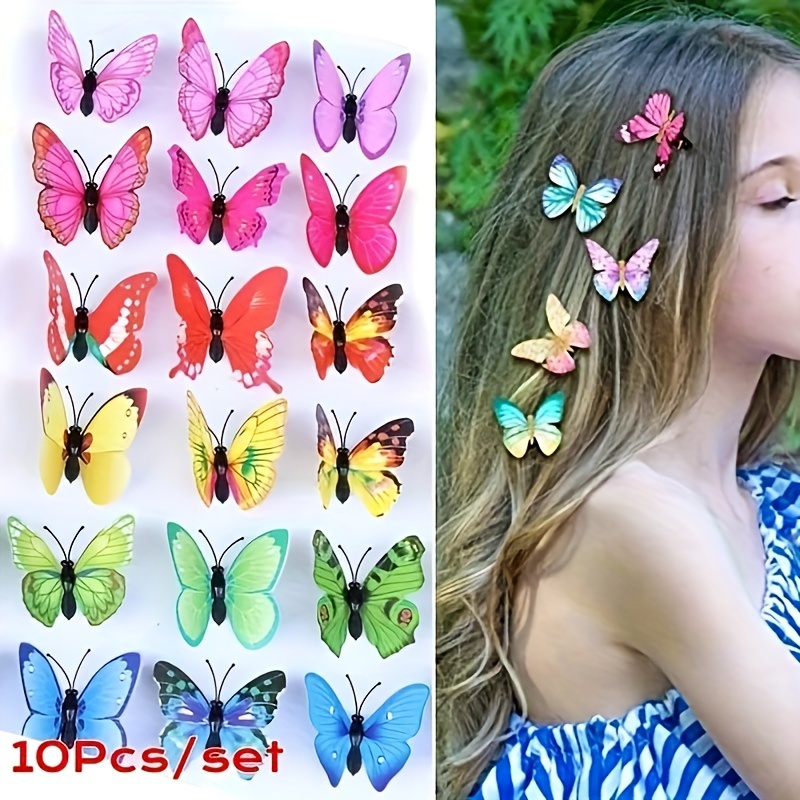 Hair Accessories Butterfly Hair Clips 3D PVC Simulation for Girls Party
