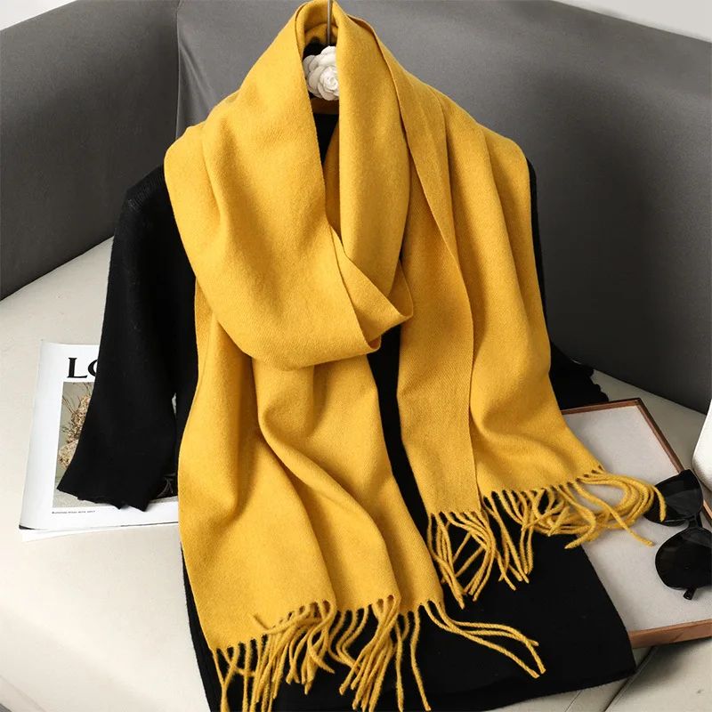 Luxe Winter Cashmere-Feel Women's Scarf Shawl with Tassels