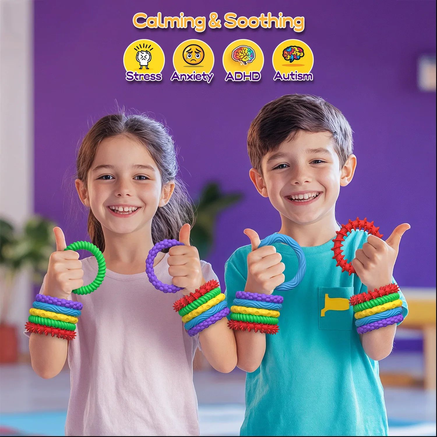 5pcs Sensory Fidget Bracelet for Stress Relief