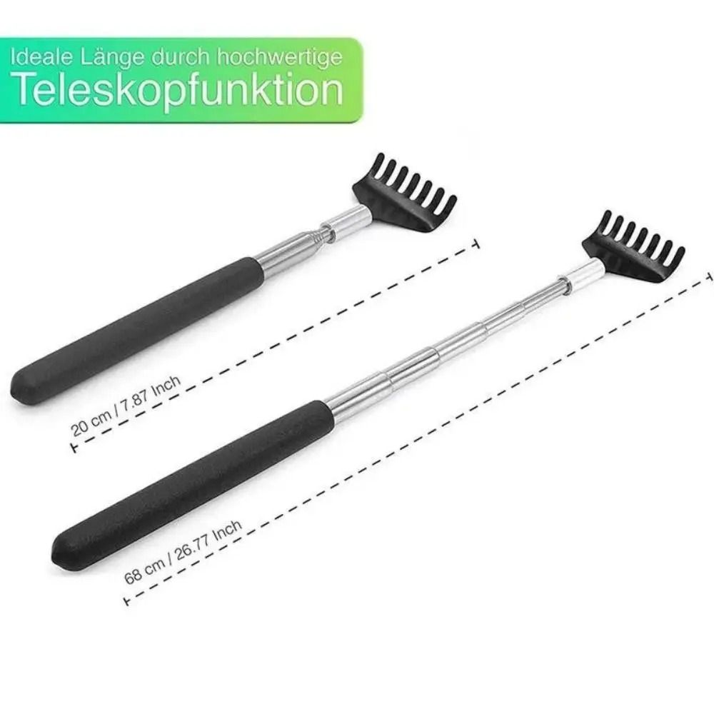 Telescopic Stainless Steel Back Scratcher Massager with Carry Bag