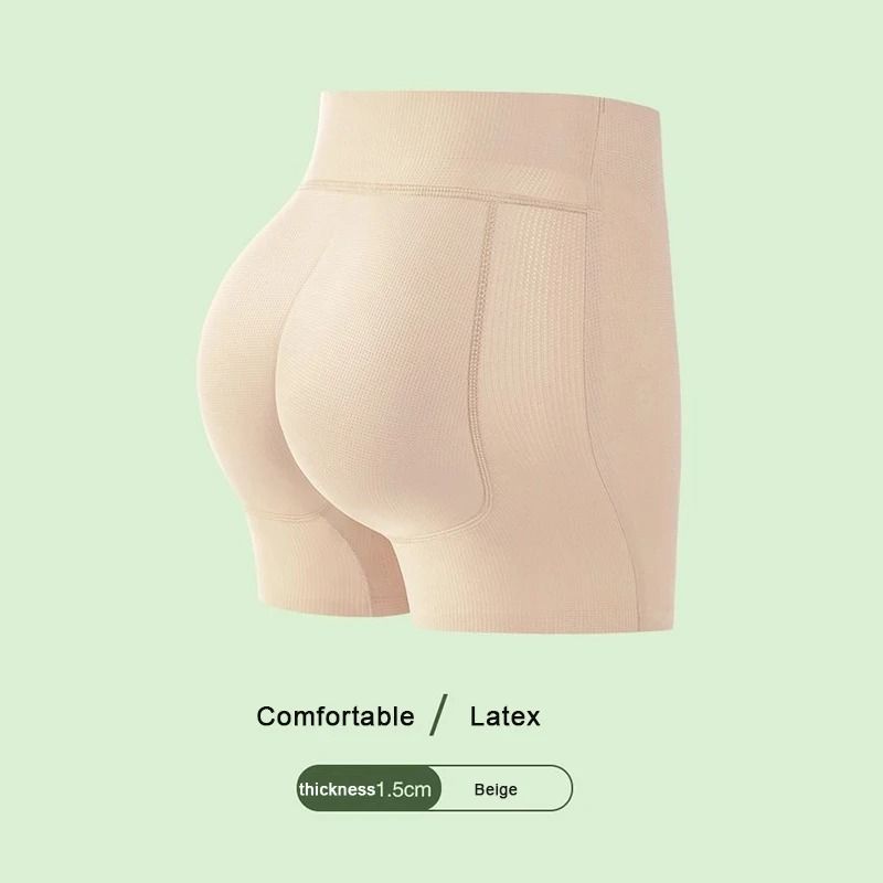 Natural Latex Hip Lifting Pants with Padded Butt Enhancer