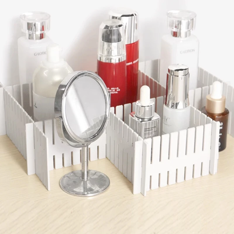 Durable Adjustable Drawer Divider Organiser for Makeup Socks Underwear and Cabinet Storage