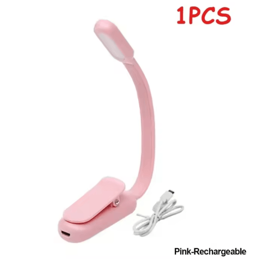 Mini Rechargeable Book Light USB Clip On Reading Lamp with Adjustable Brightness
