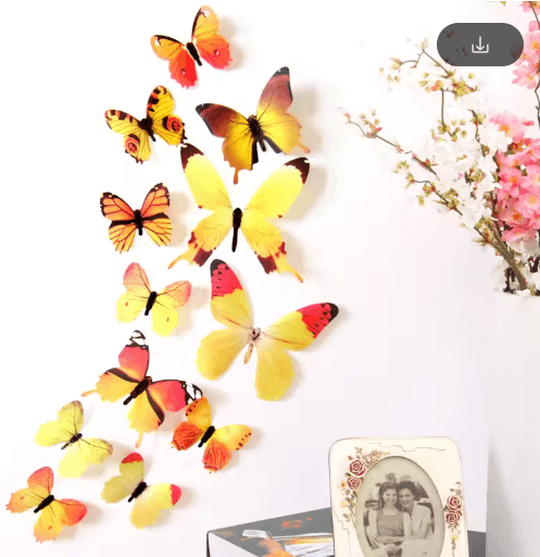 3D Butterfly Wall Stickers Set – Self-Adhesive Living Room & Home Decor (12pcs)