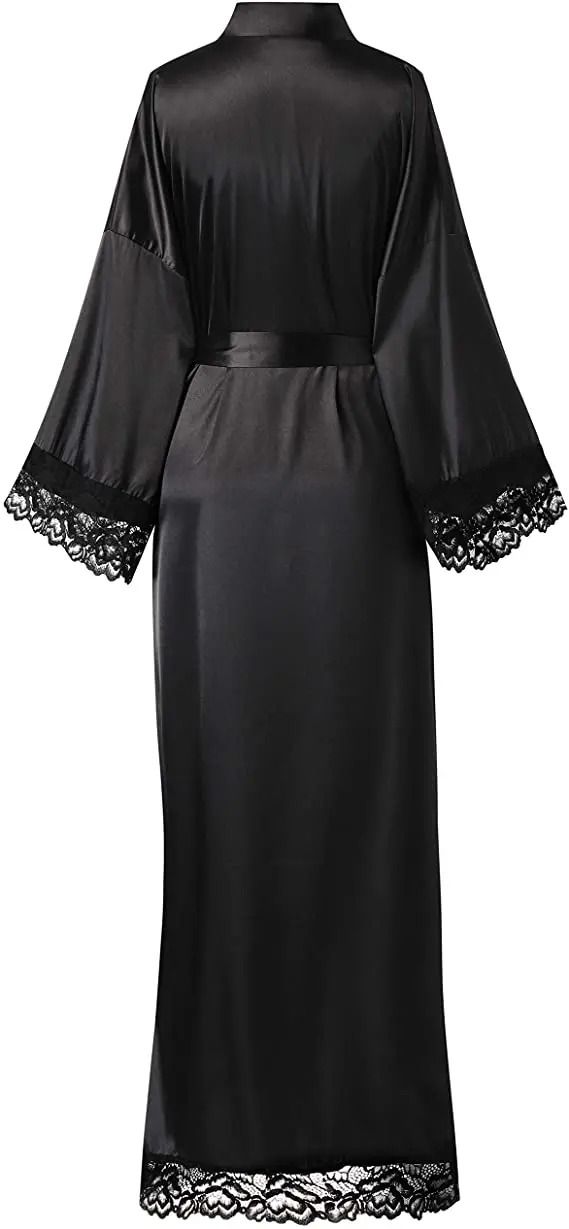 Silky Satin Lace Wedding Robe – Elegant Bridal & Bridesmaid Sleepwear