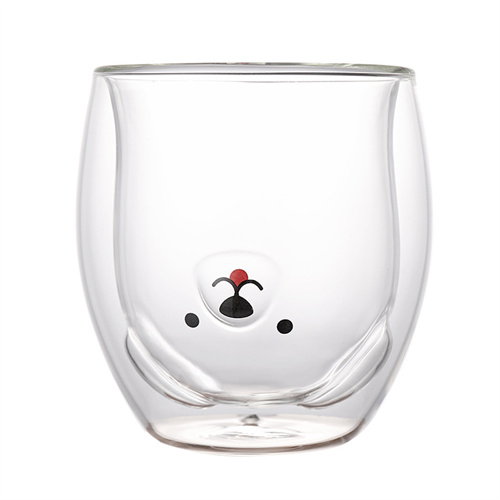 Creative Animal Glass Cup, Double Wall Insulated Mug, Bear Cat Dog Coffee Cup, Milk Juice Cup, Birthday Christmas Gift