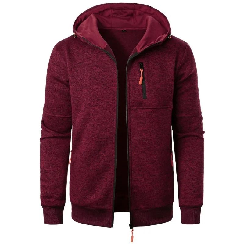 Mens Hooded Zipper Sweatshirt Jacket Winter Warm Streetwear