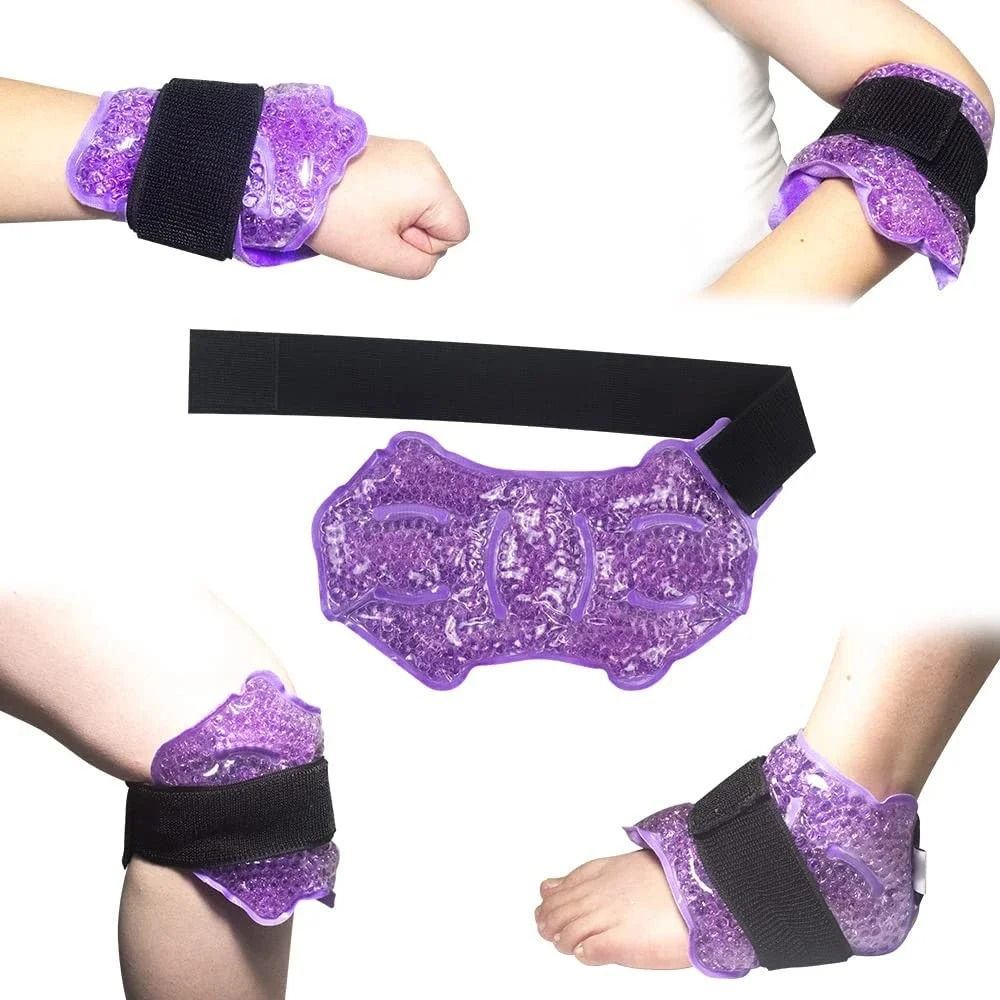 Reusable Ankle and Foot Ice Compress Wrap with Gel Beads