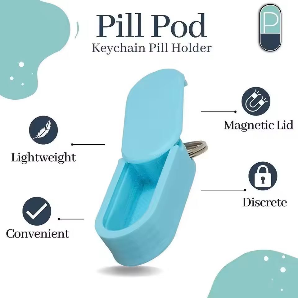 Mini Waterproof Pocket Pill Box Keychain Compact EDC Medicine & Emergency Capsule Holder