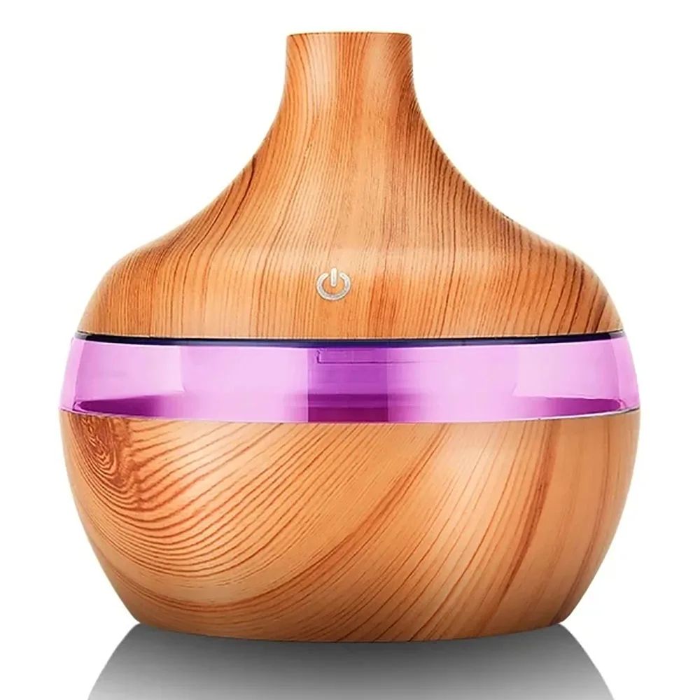 Wood Grain Aromatherapy Diffuser Ultrasonic Air Humidifier with Remote Control