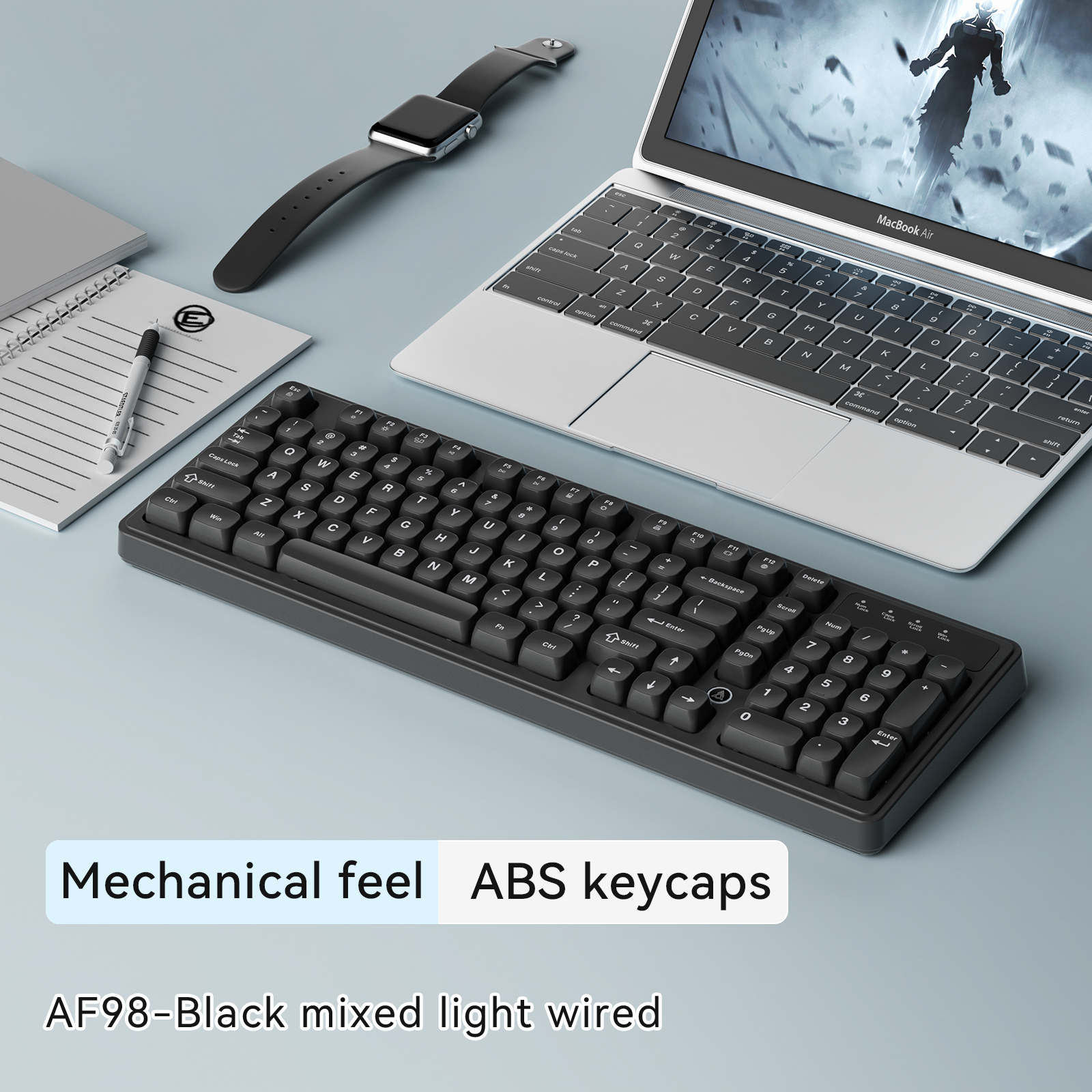 Long Battery Life Mechanical Feel RGB Wired Keyboard with Ergonomics