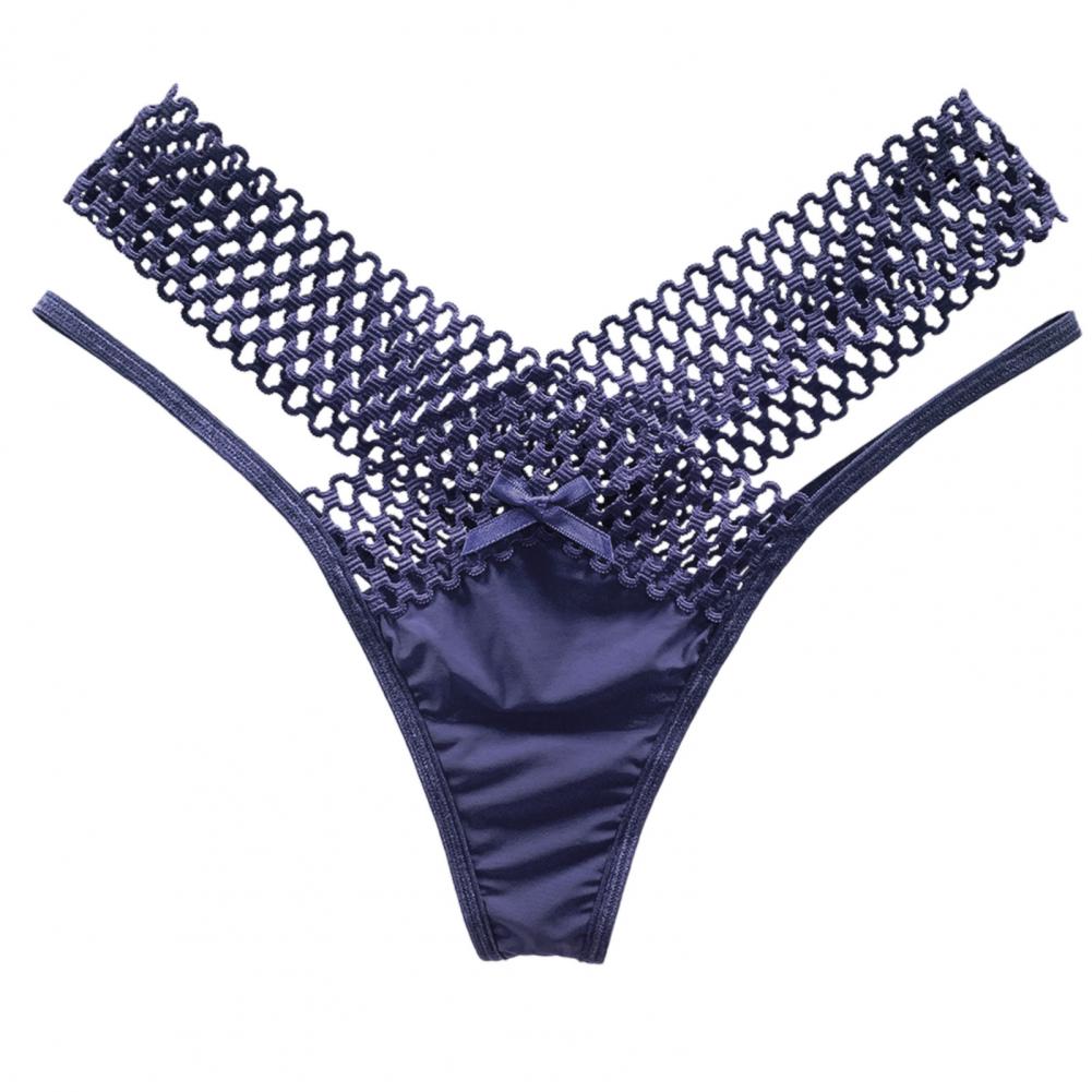 Women Panties Low Waist Hollowed Out See Through Cross Belt French Style Ladies Sling Thong Sexy Lingerie