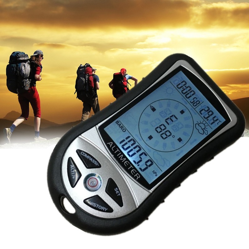 Portable Digital Altimeter Compass with Barometer & Thermometer for Hiking, Fishing & Outdoor Navigation