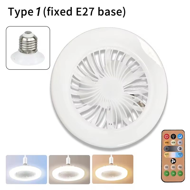 2-in-1 Ceiling Fan Lamp with Adjustable 3-Speed Fan and Dimmable E27 LED Light