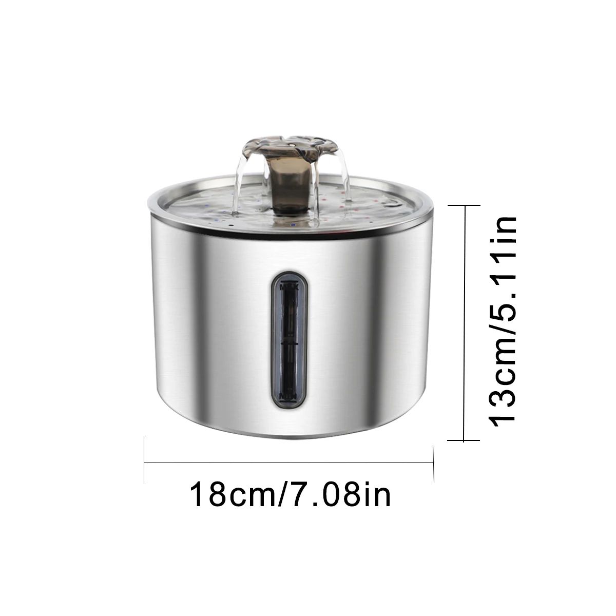 PureFlow Stainless Pet Fountain – Cat Water Fountain 2.5L Automatic Dispenser