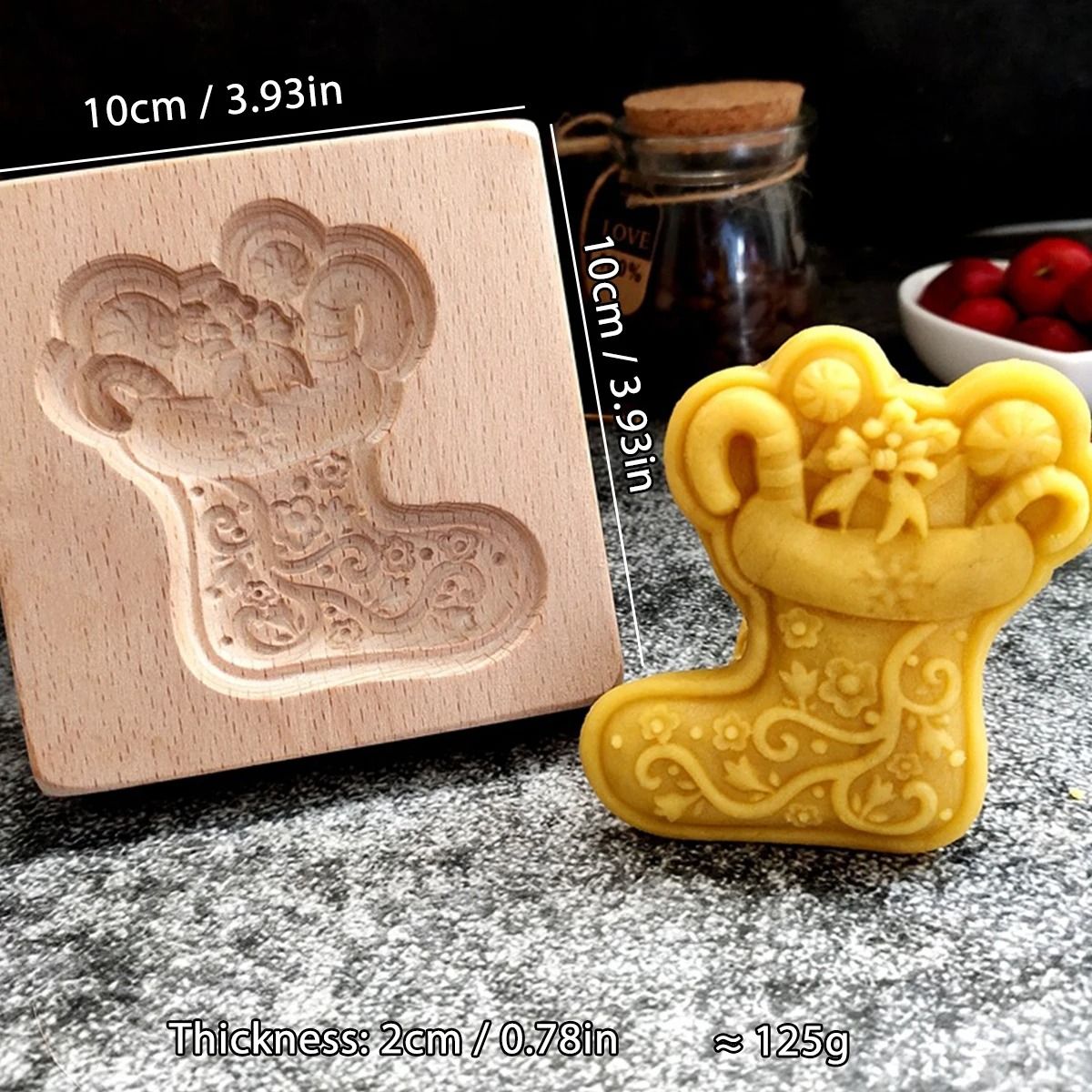 Christmas 3D Engraved Wooden Cookie Mold