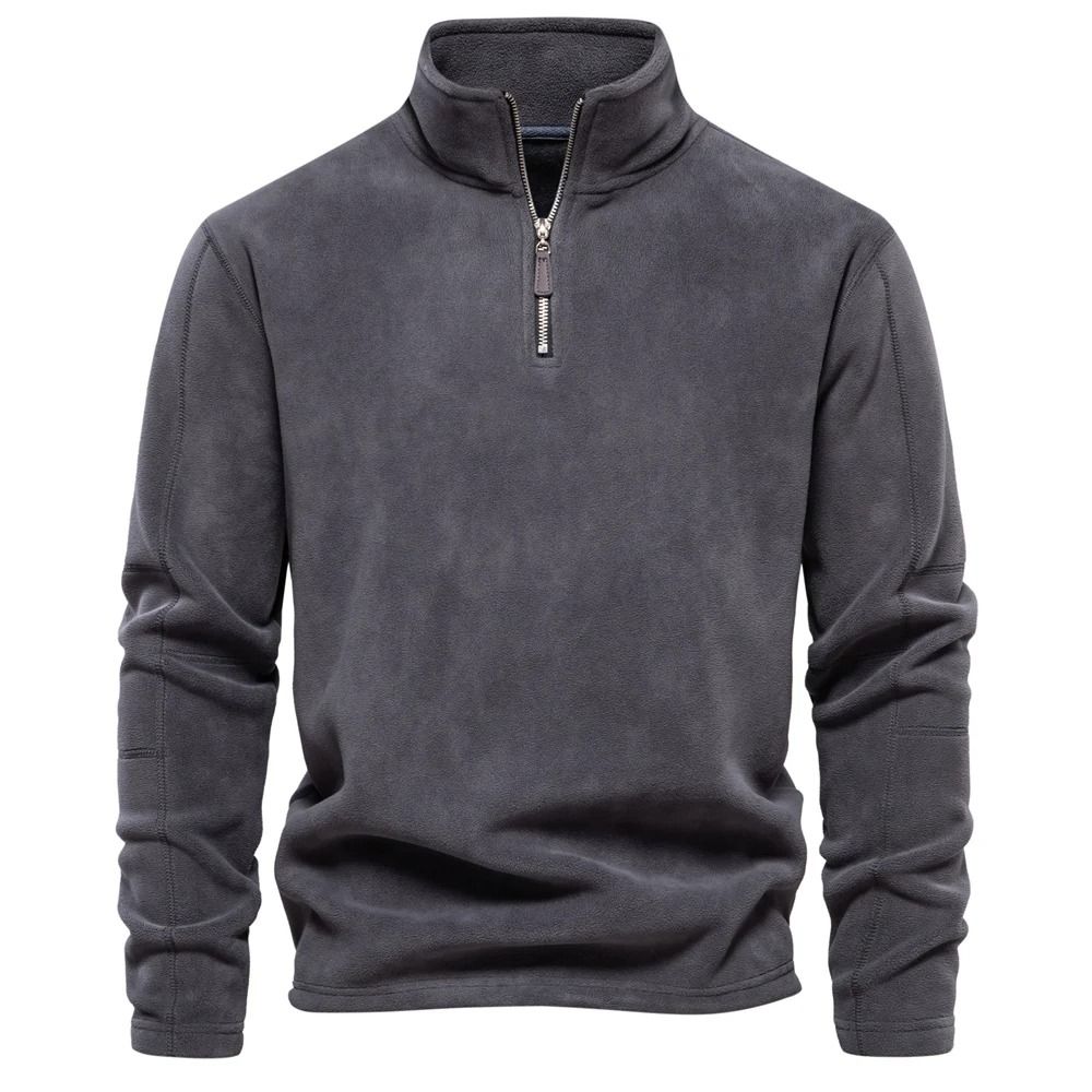 Quality Thickened Warm Fleece Jacket – Mens Zipper Neck Soft Shell Pullover