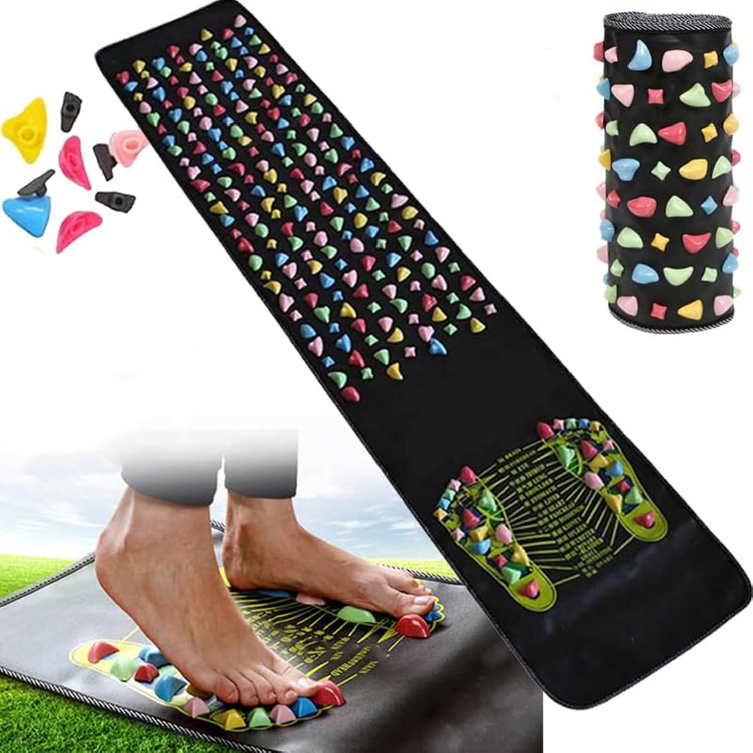 Foot Massager, Reflexology Massage Pad, Acupressure Pad, Health Care Walking Foot Pressure Pad, Foot Reflexology Massage