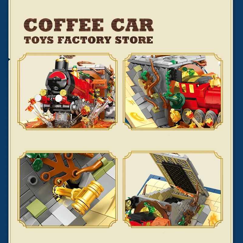 LED Magic Train Building Blocks Set with Locomotive and Station DIY Brick Puzzle Toy