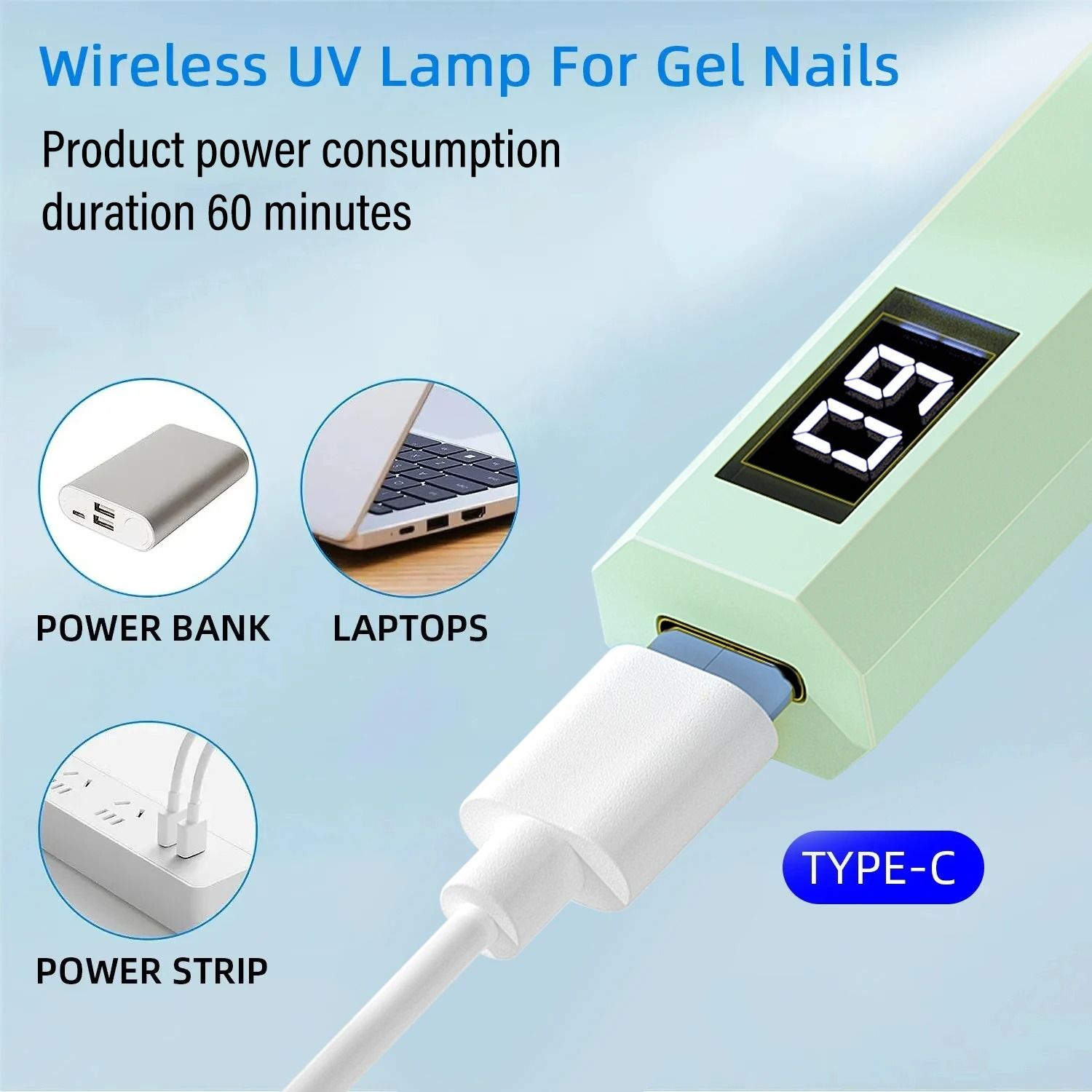 YIKOOLIN Handheld USB Mini UV LED Nail Lamp