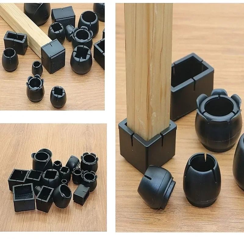Rubber Chair Leg Caps Anti Scratch Floor Protector Non Slip Covers Set