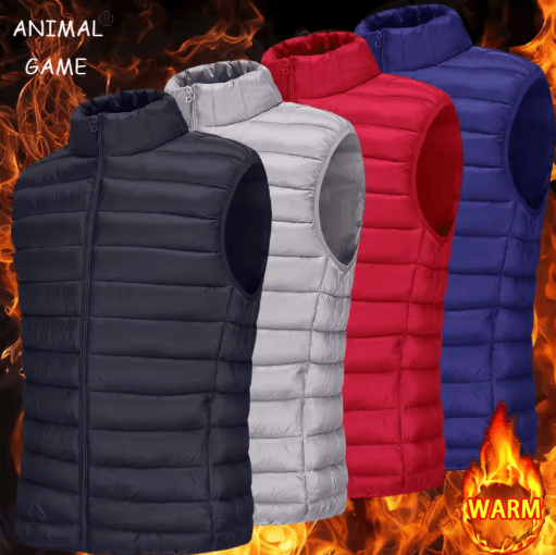 Mens Autumn Casual Vest Lightweight Sleeveless Zipper Jacket with Pockets for Outdoor Wear