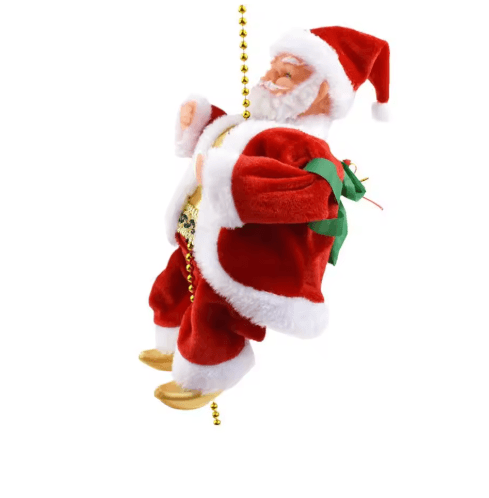 Animated Santa Climbing Ladder Decoration – Musical Light-Up Christmas Doll