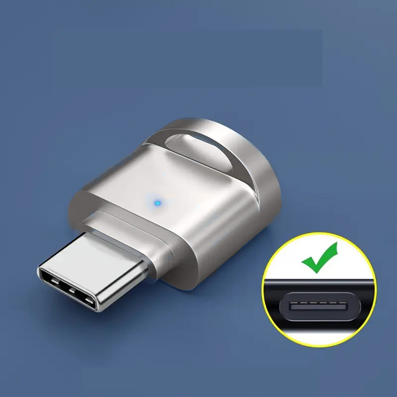 Type C Reader With Zinc Alloy Shell, SD Card Reader with USB C to USB Adaptor, Compatible with Laptop, MacBook, Samsung
