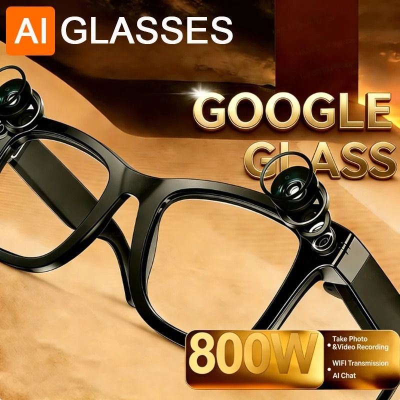 AI Smart Vision Glasses | 8MP HD Video Shooting & Voice Translation | Executive Waterproof Cam Bluetooth Sunglasses