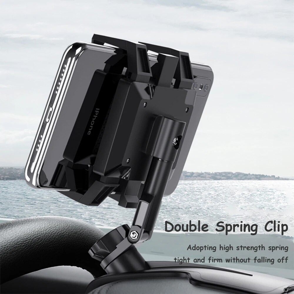 360 Degree Car Phone Mount, Dashboard Phone Holder, Universal Smartphone Holder with Number Plate