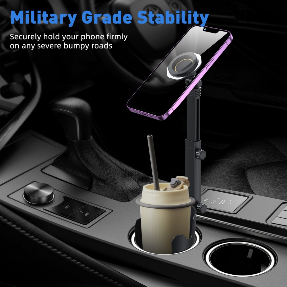 Universal Magnetic Car Cup Phone Holder Adjustable Rotation Stand Smartphone Bracket