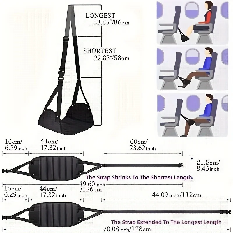 New Travel Hammock with Airplane Footrest, Stepping Travel Artifact, High-Speed Rail Hammock Office Foot Hanging