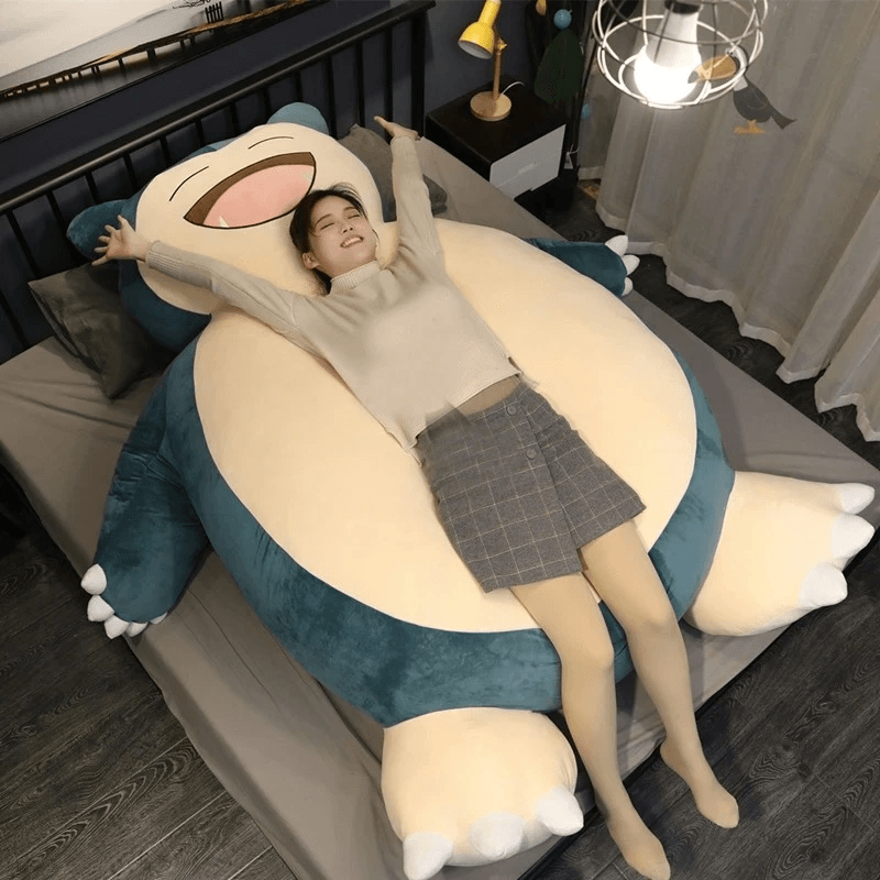 Giant Snorlax Plush Pillow for Cozy Cuddles, Naps, and Room Comfort Everyday