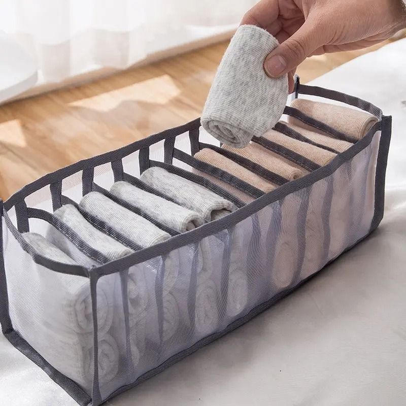 Collapsible Underwear Storage Box with 11 Compartments for Drawer Organization