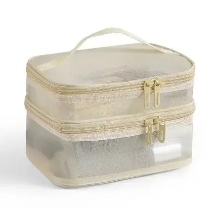 Nylon Double Layer Mesh Cosmetic Bag