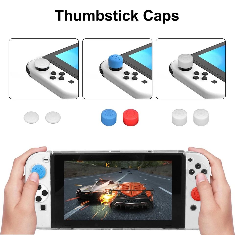Carrying Case Tempered Glass Screen Protector & Thumb Caps
