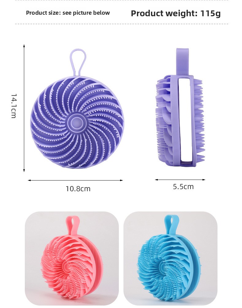 Painless Bath Artifact, Silicone Double Sided Bath Brush, Two In One Shampoo and Massage Brush