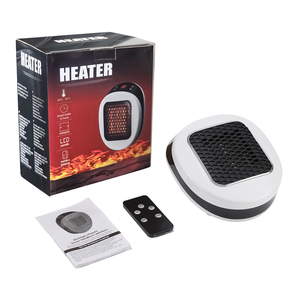 Electric Portable Wall Mounted Heater – Compact PTC Ceramic Heating Fan with Remote Control for Small Bathrooms