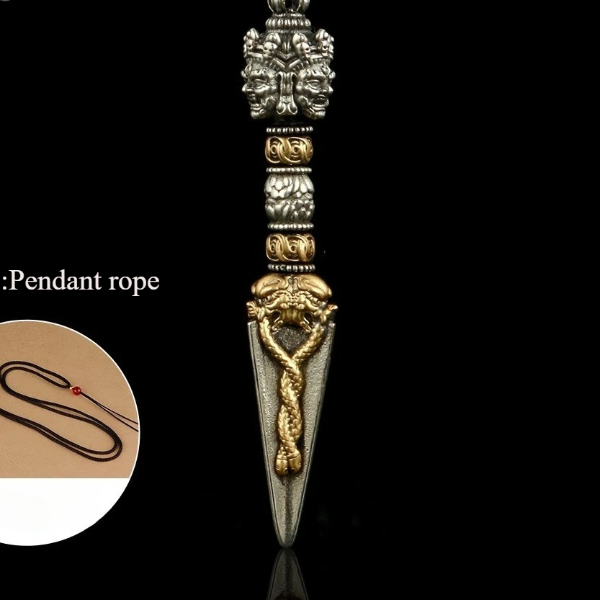 Nepal Tibetan Vajra Necklace Brass Copper Buddhist Pendant Gift