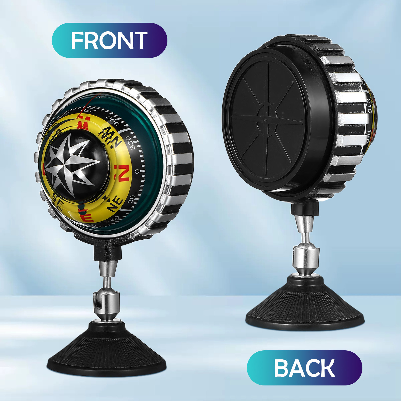 Dashboard Mount Car Compass Ball Navigation Suction Cup Auto and Marine Guide