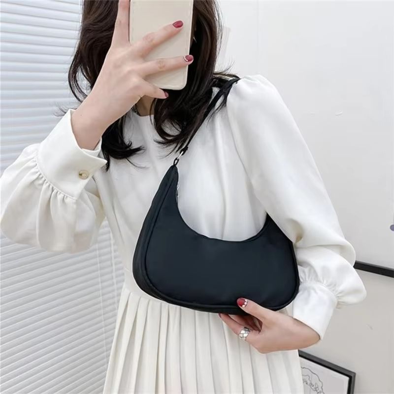 Stylish Solid Color Underarm Shoulder Tote Bag for Women
