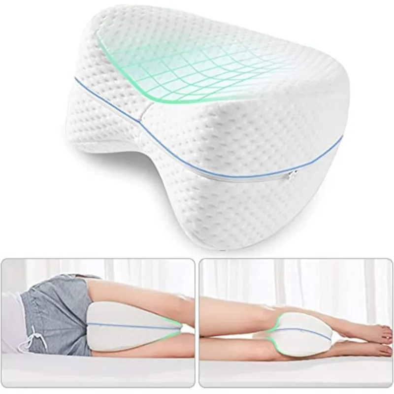 Leg Pillow for Sciatica Relief, Memory Foam Pillow for Back & Leg Pain, Slow Rebound Pillow