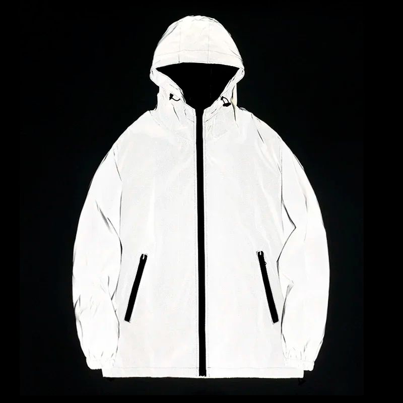 Unisex Reflective Luminous Jacket Night Glow Streetwear Coat