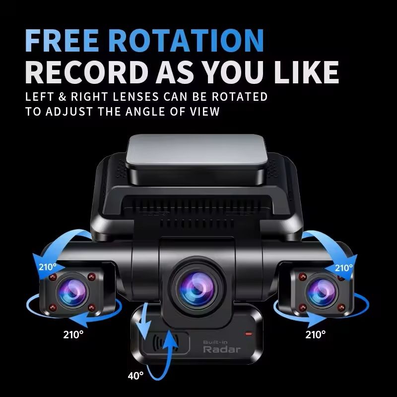 4CH 360 Degree 4K Car Dash Cam with Night Vision and Parking Mode