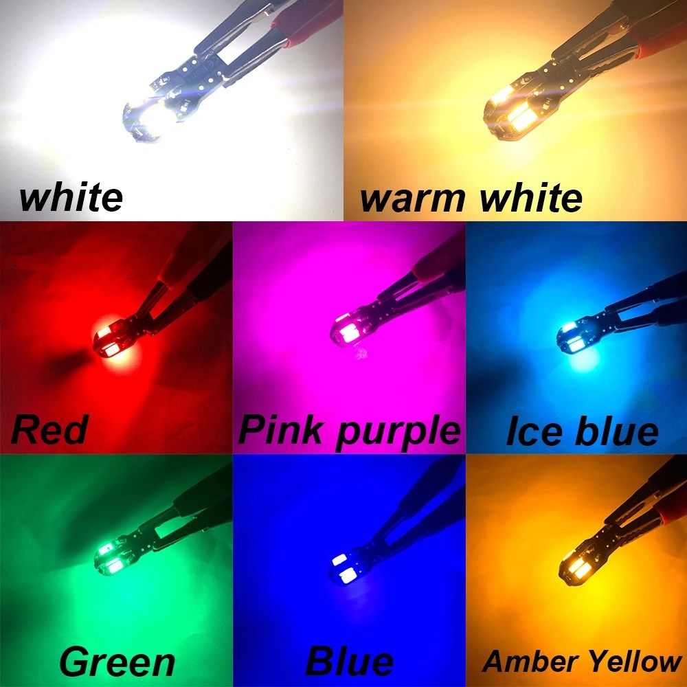 T10 W5W LED Car Bulbs 5730 8SMD 12V White Light Pack